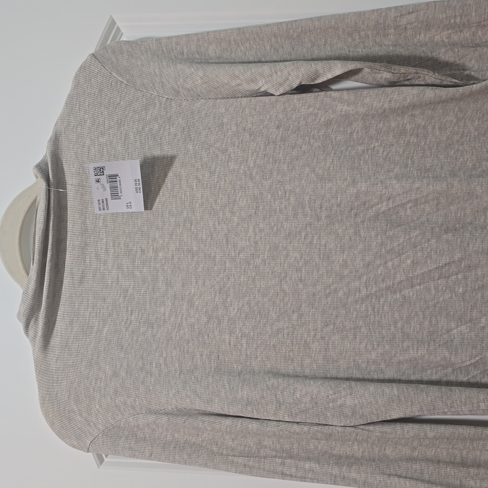 American Eagle Oatmeal Heather Gray Long Sleeve Women's Top Soft And Sexy Rib - Picture 4 of 4